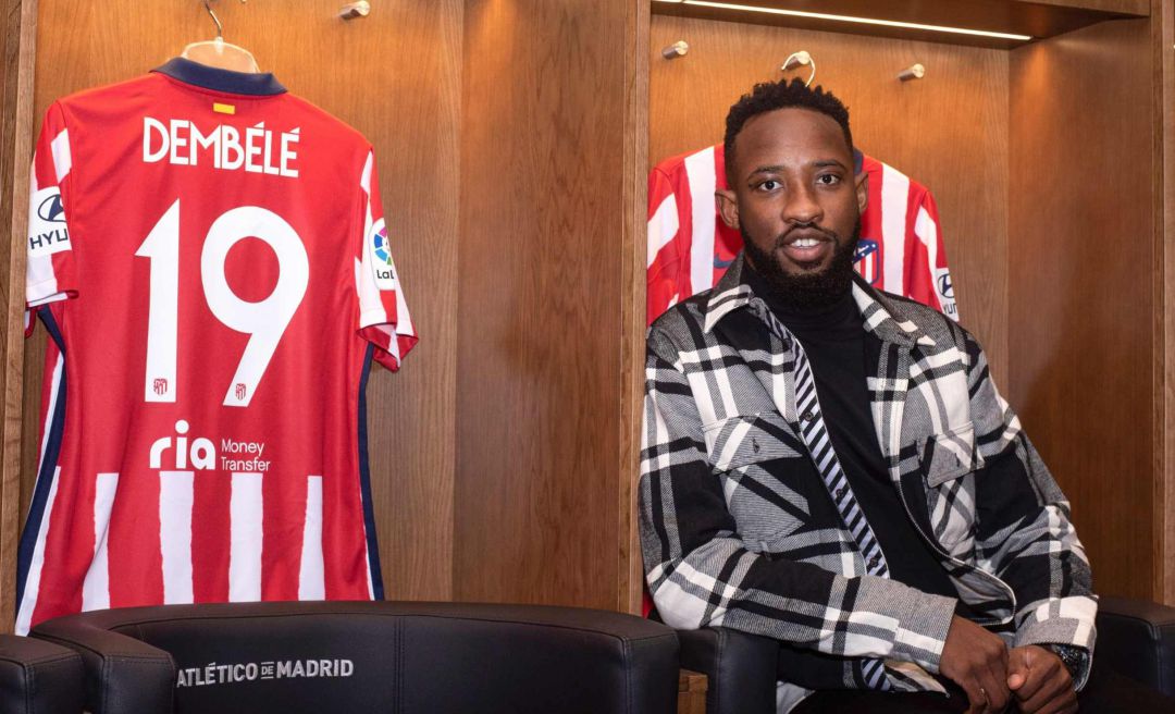 Moussa Dembélé, en el vestuario del Wanda Metropolitano. Moussa Dembélé, en el vestuario del Wanda Metropolitano.