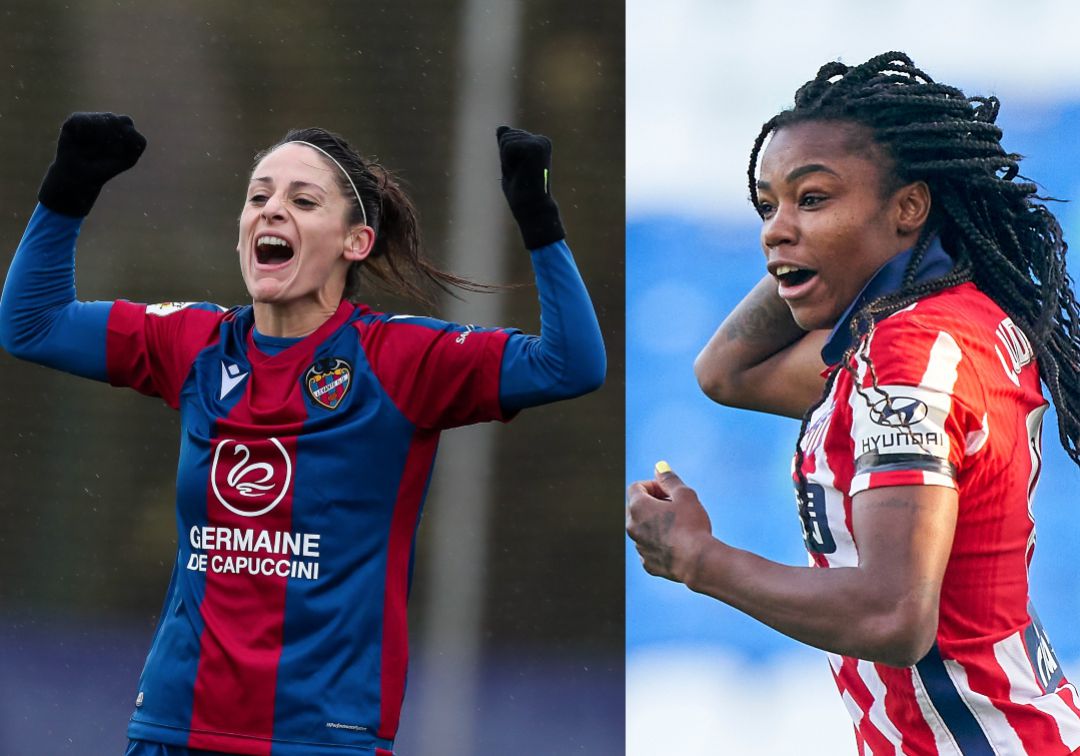 Esther González (Levante UD) y Ludmila da Silva (Atlético de Madrid). Esther González (Levante UD) y Ludmila da Silva (Atlético de Madrid).