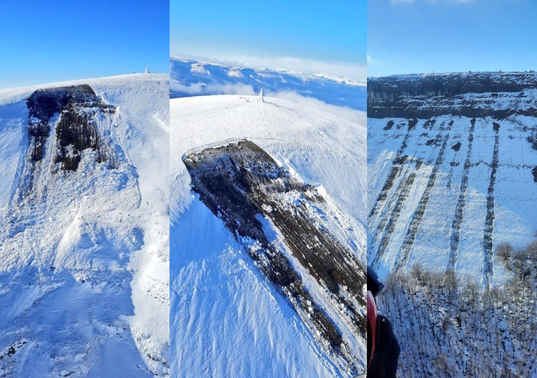Impresionante alud de nieve en la cima de Gorbeia Impresionante alud de nieve en la cima de Gorbeia