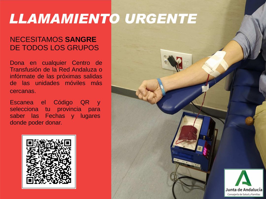 Cartel llamamiento urgente para la donación de sangre Cartel llamamiento urgente para la donación de sangre