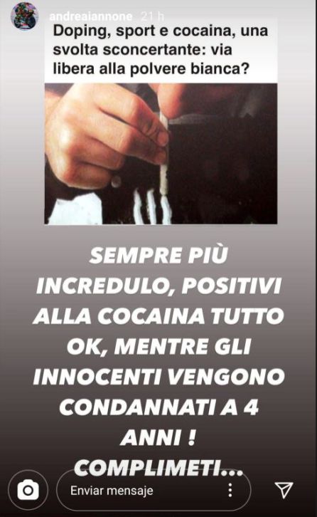 Imagen compartida por Andrea Iannone en su cuenta de Instagra. Imagen compartida por Andrea Iannone en su cuenta de Instagra.