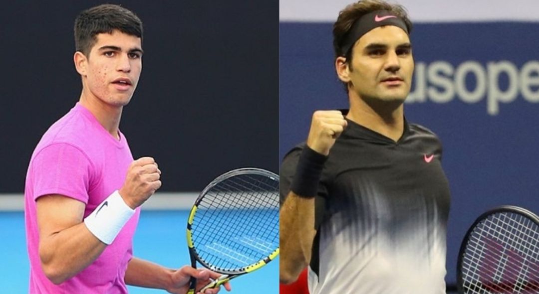 Carlos Alcaraz y Roger Federer Carlos Alcaraz y Roger Federer