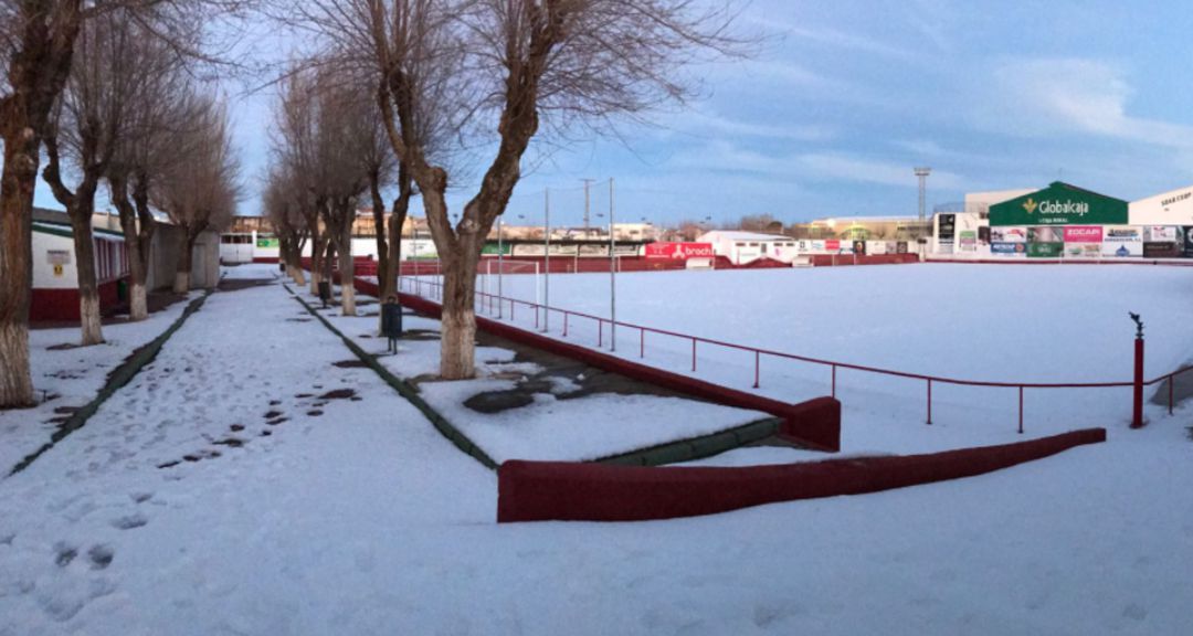 Estado del terreno de juego tras el temporal Estado del terreno de juego tras el temporal