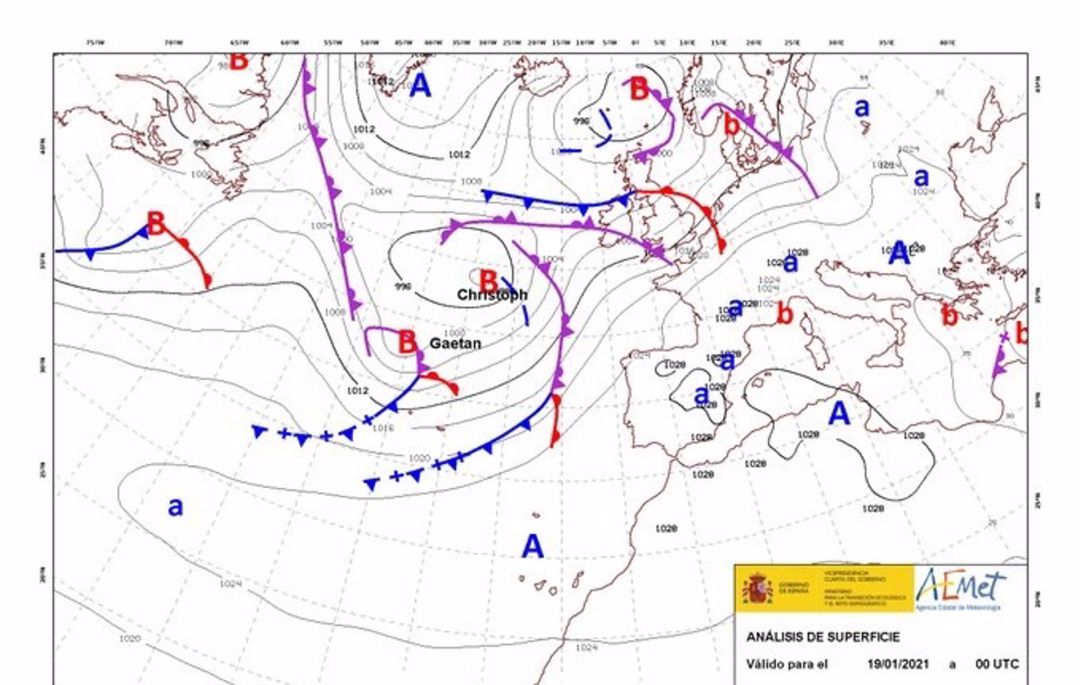 La borrasca Gaetán dejará abundante lluvia en gran parte del país La borrasca Gaetán dejará abundante lluvia en gran parte del país