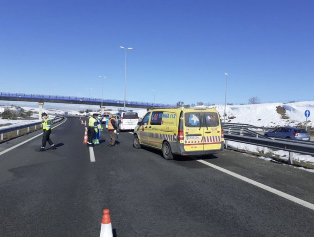 Accidente en la M-50 a la altura de Alcorcón Accidente en la M-50 a la altura de Alcorcón
