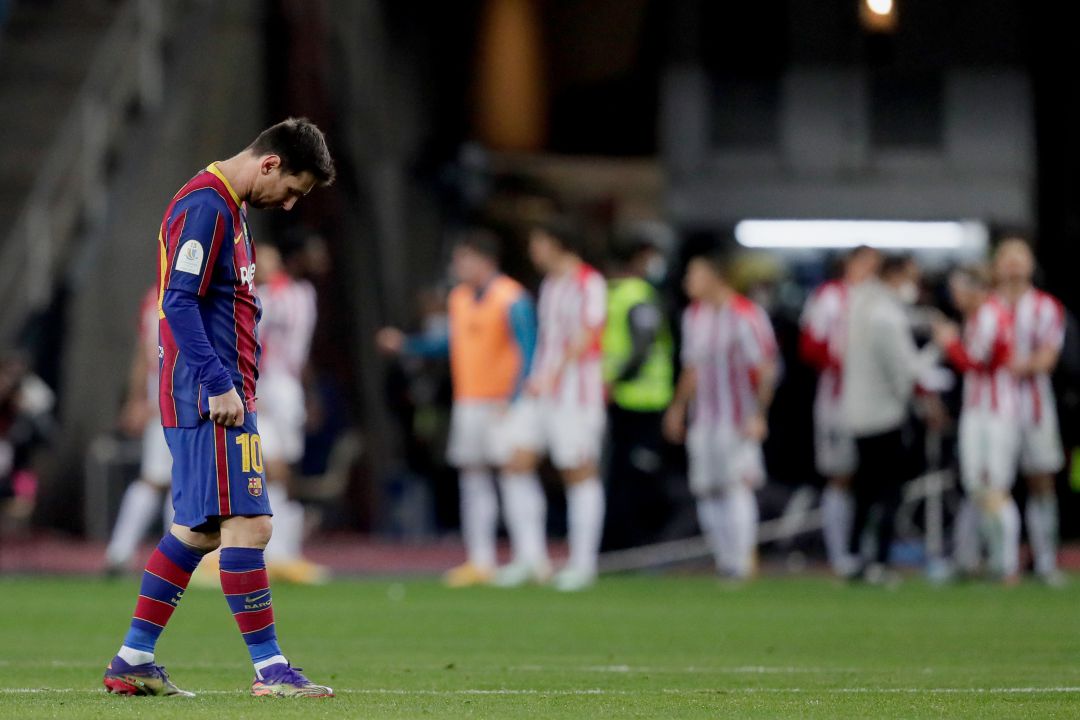 Leo Messi durant la final de la Supercopa. Leo Messi durant la final de la Supercopa.