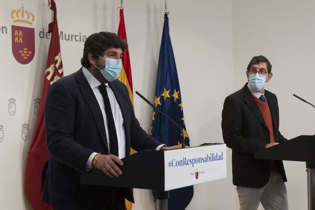 El presidente López Miras y el consejero dimitido El presidente López Miras y el consejero dimitido