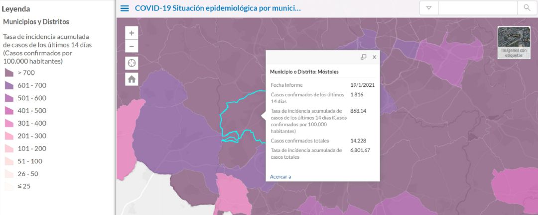 Mapa epidemiológico de Móstoles Mapa epidemiológico de Móstoles