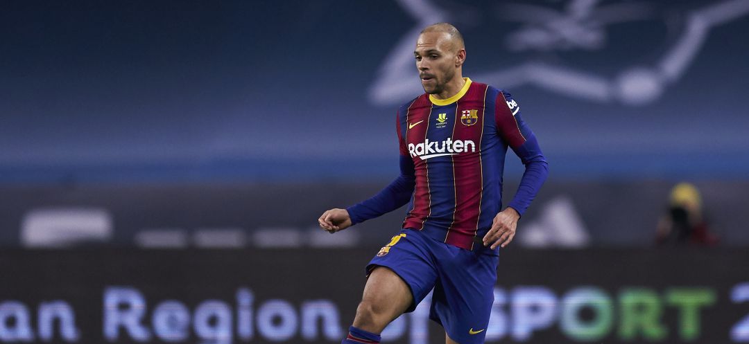 Braithwaite, durante un partido del Barcelona Braithwaite, durante un partido del Barcelona
