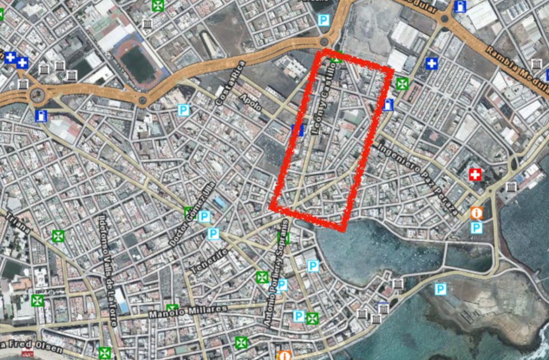 Plano con la propuesta del boulevar. Plano con la propuesta del boulevar.