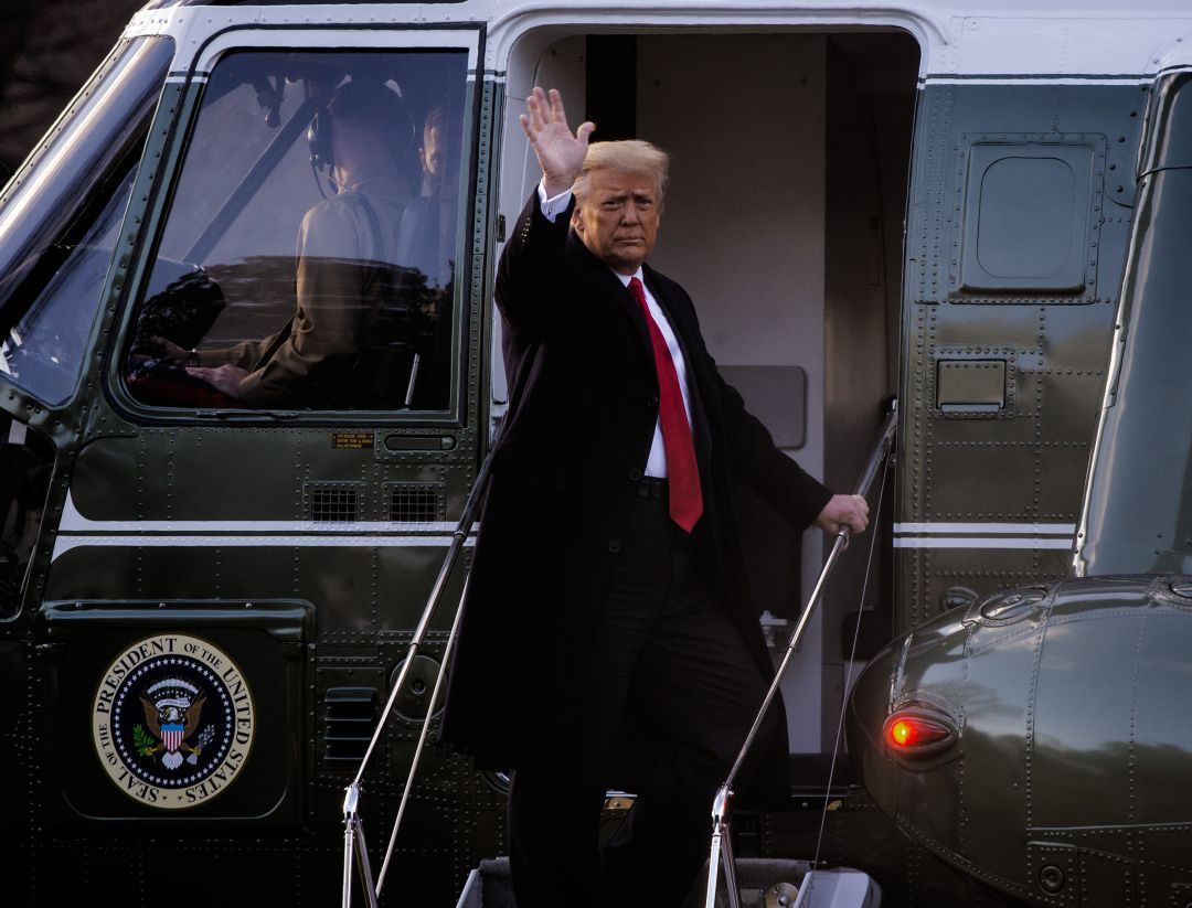Donald Trump durante su último día como presidente de EEUU Donald Trump durante su último día como presidente de EEUU