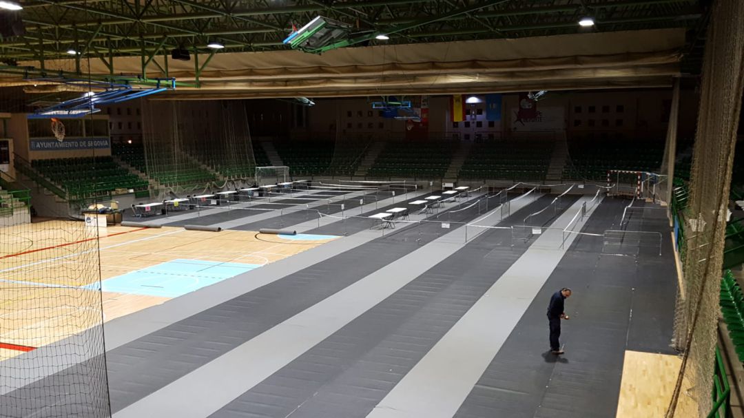 Preparativos en el Pedro Delgado para el cribado de estos próximos días Preparativos en el Pedro Delgado para el cribado de estos próximos días