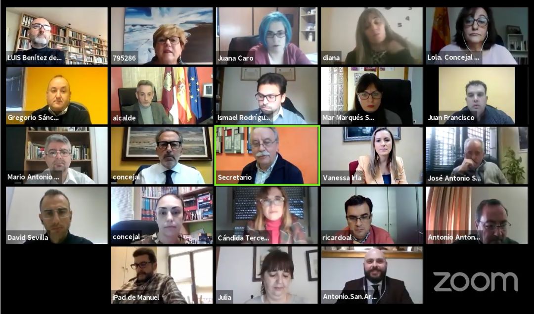 Pantallazo del pleno de los presupuestos 2021 de Valdepeñas (Ciudad Real) Pantallazo del pleno de los presupuestos 2021 de Valdepeñas (Ciudad Real)