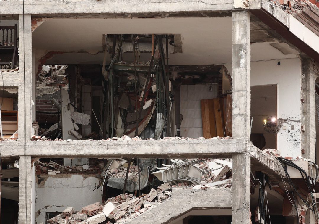 Estructura del edificio tras la explosión del miércoles en la calle Toledo, en Madrid. Estructura del edificio tras la explosión del miércoles en la calle Toledo, en Madrid.