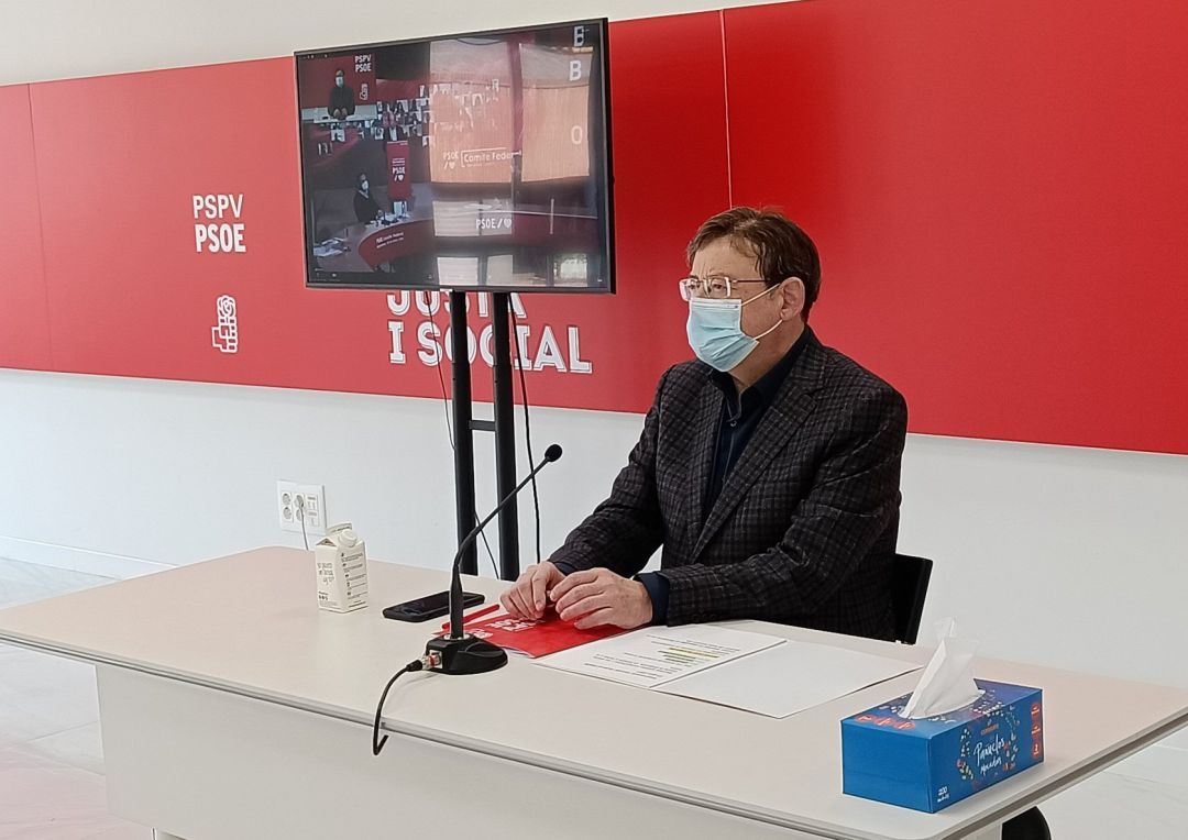 El president de la Generalitat, Ximo Puig, durante su intervención este sábado en el Comité Federal del PSOE El president de la Generalitat, Ximo Puig, durante su intervención este sábado en el Comité Federal del PSOE