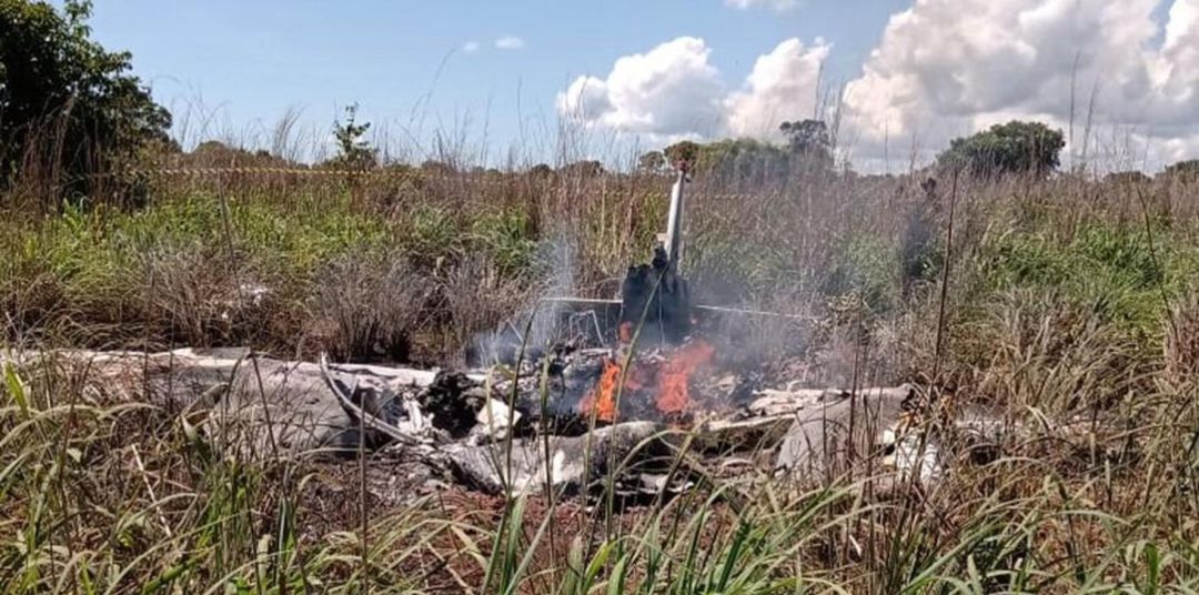 Imagen divulgada por el propio club de los restos de la avioneta Imagen divulgada por el propio club de los restos de la avioneta