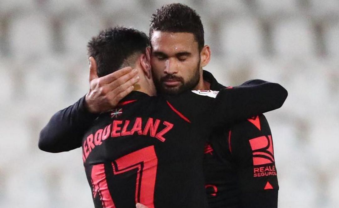 Willian José celebra su último gol con la camiseta de la Real Willian José celebra su último gol con la camiseta de la Real