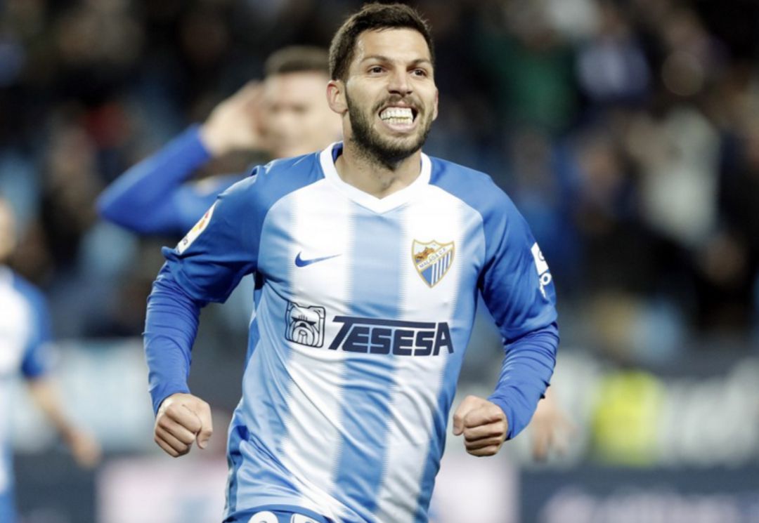 Dani Pacheco con la camiseta del Málaga Dani Pacheco con la camiseta del Málaga