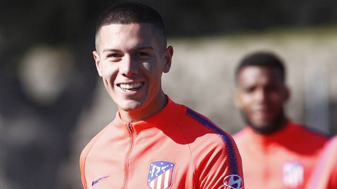 Nehuén Pérez durante un entrenamiento con el Atlético de Madrid Nehuén Pérez durante un entrenamiento con el Atlético de Madrid