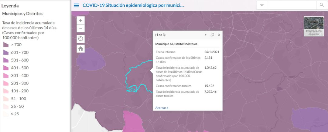 Situación epidemiológica de Móstoles a 26 de enero de 2021 Situación epidemiológica de Móstoles a 26 de enero de 2021