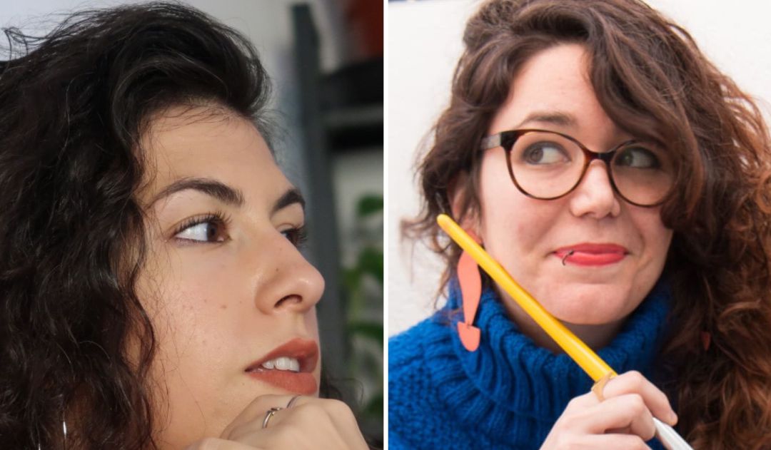 A la izquierda, Lidia García, responsable del podcast 'Ay, campaneras', y a la derecha, la ilustradora Ilu Ros A la izquierda, Lidia García, responsable del podcast 'Ay, campaneras', y a la derecha, la ilustradora Ilu Ros