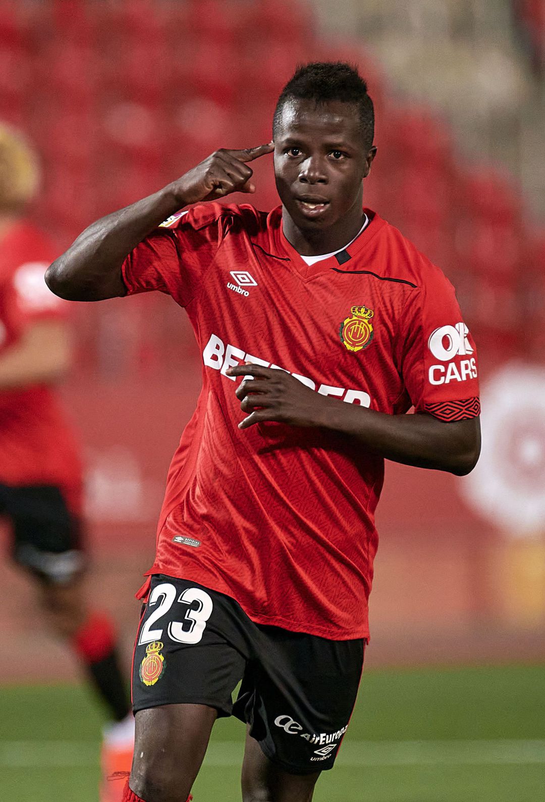 ..MALLORCA, SPAIN - JANUARY 30: Amath Ndiaye of Mallorca celebrates after scoring his team's first goal during the La Liga Smartbank match between RCD Mallorca and Girona FC at Estadi de Son Moix on January 30, 2021 in Mallorca, Spain. (Photo by Quality Sport Images/Getty Images) ..MALLORCA, SPAIN - JANUARY 30: Amath Ndiaye of Mallorca celebrates after scoring his team's first goal during the La Liga Smartbank match between RCD Mallorca and Girona FC at Estadi de Son Moix on January 30, 2021 in Mallorca, Spain. (Photo by Quality Sport Images/Getty Images)