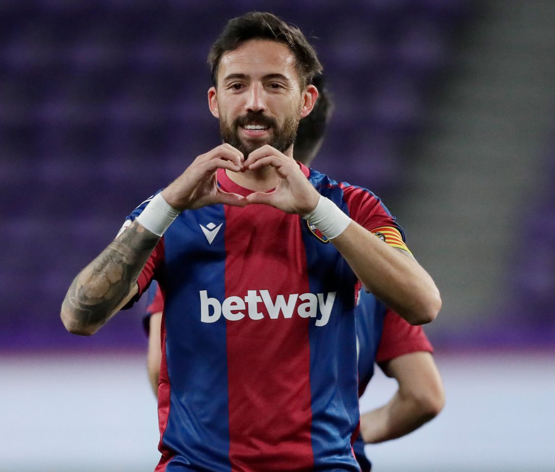 José Luis Morales of Levante celebrates during the Spanish Copa del Rey match between Real Valladolid José Luis Morales of Levante celebrates during the Spanish Copa del Rey match between Real Valladolid