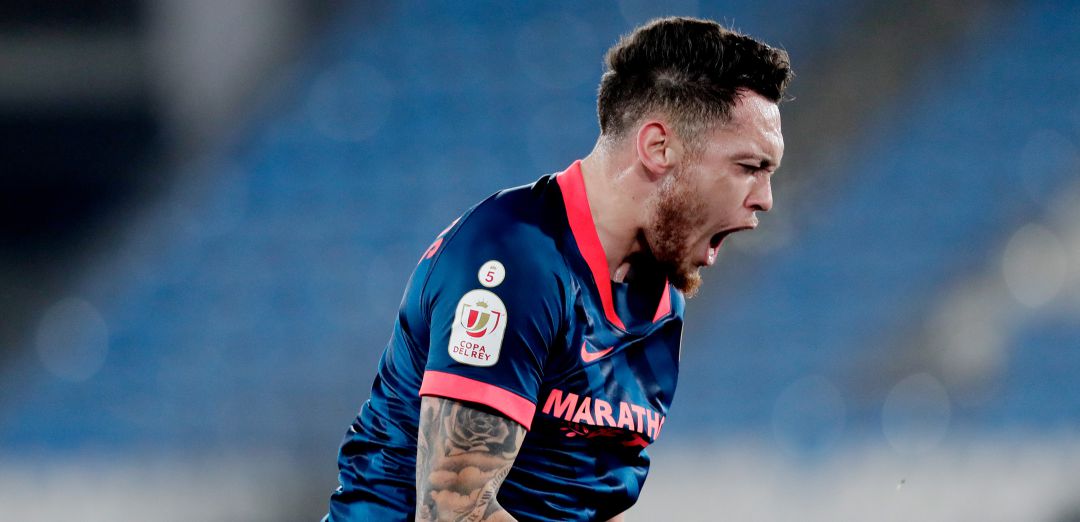 Lucas Ocampos celebra el gol de la victoria en Almería Lucas Ocampos celebra el gol de la victoria en Almería