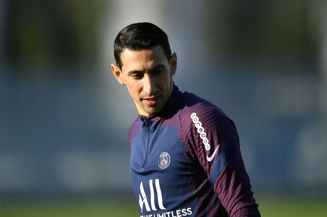 Di Maria, durante un entrenamiento. Di Maria, durante un entrenamiento.