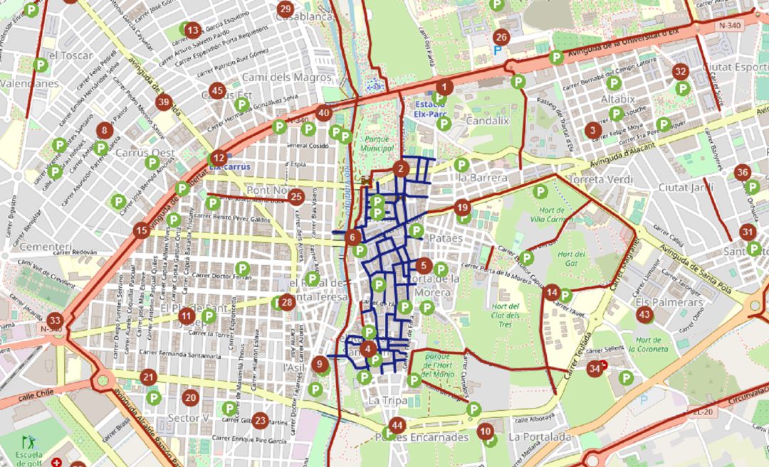 Mapa informativo de Bicielx Mapa informativo de Bicielx