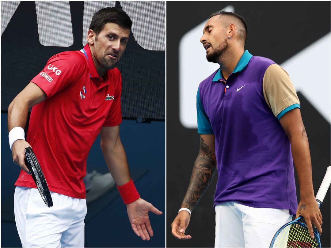 Novak Djokovic y Nick Kyrgios en Australia Novak Djokovic y Nick Kyrgios en Australia