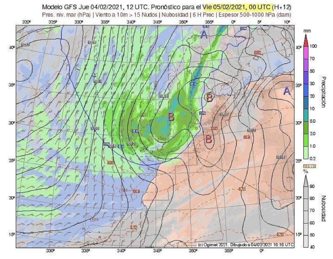 Situación y previsión de la borrasca que afecta a Canarias. Situación y previsión de la borrasca que afecta a Canarias.