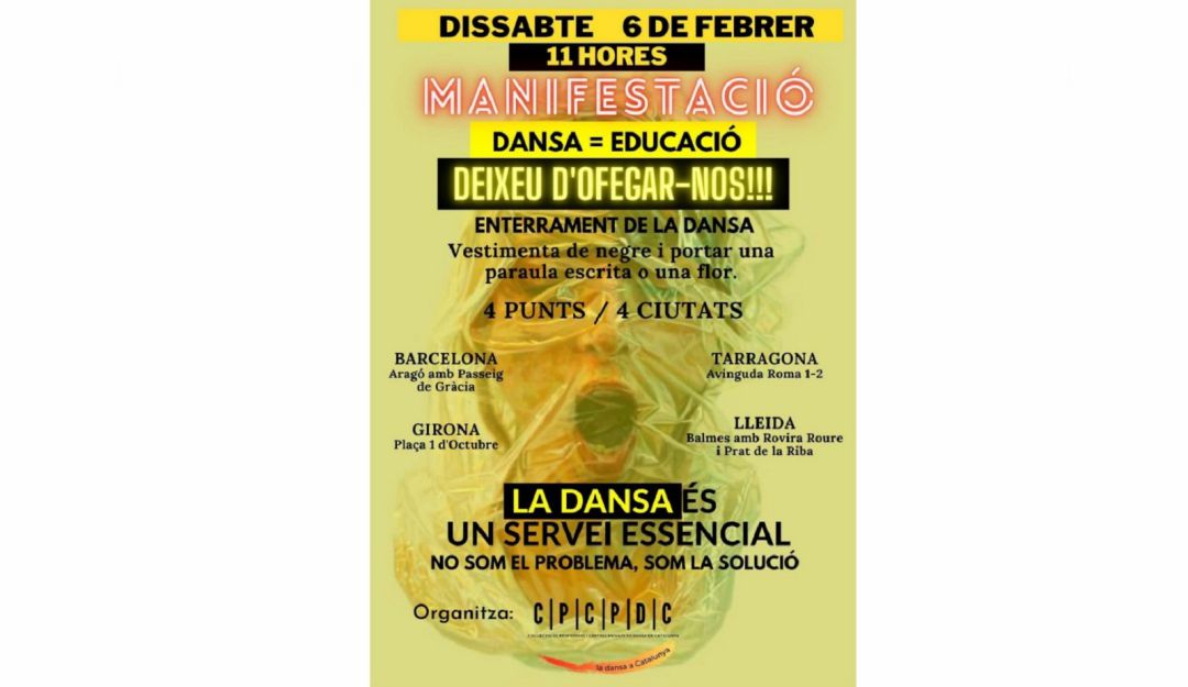Cartell de la convocatòria per la protesta d'aquest 6 de febrer Cartell de la convocatòria per la protesta d'aquest 6 de febrer