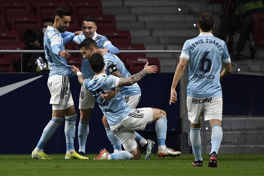 El Celta celebra el empate El Celta celebra el empate