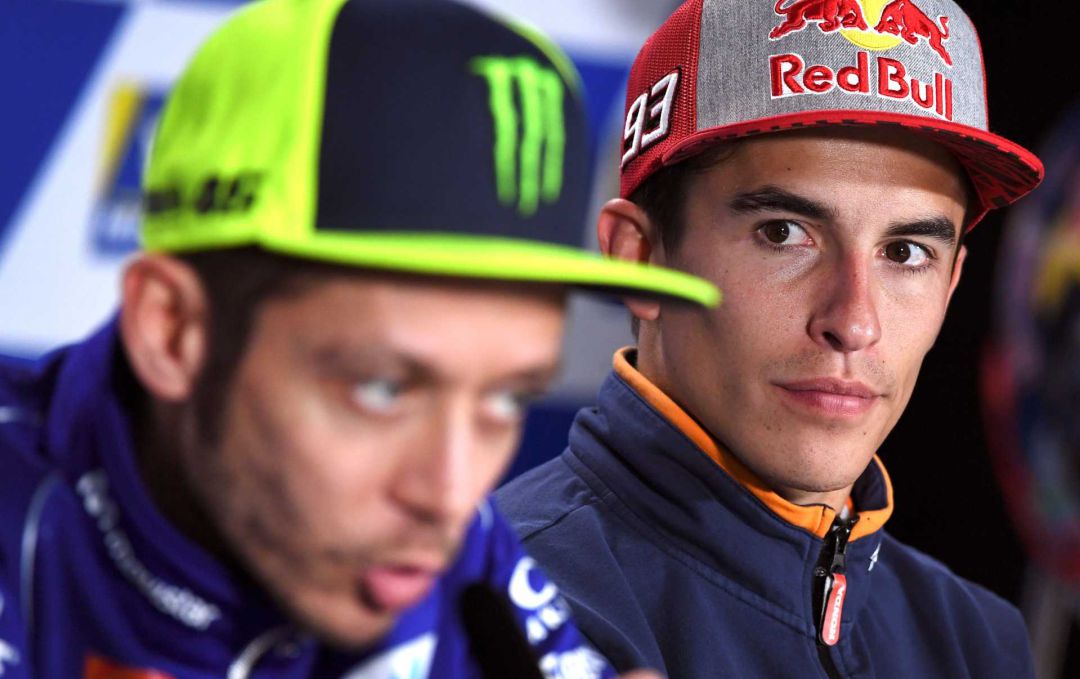 Valentino Rossi y Marc Márquez. Valentino Rossi y Marc Márquez.