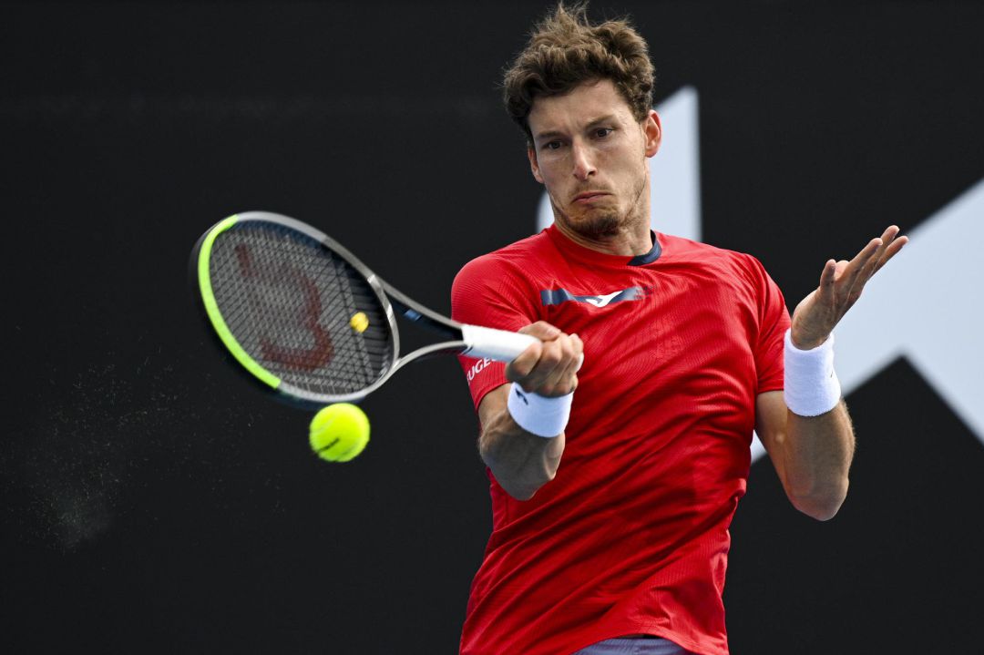Pablo Carreño durante su partido contra Nishikori. Pablo Carreño durante su partido contra Nishikori.