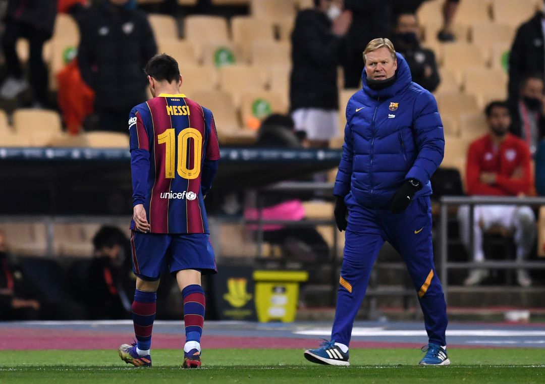 Messi y Koeman, en un partido con el Barça Messi y Koeman, en un partido con el Barça