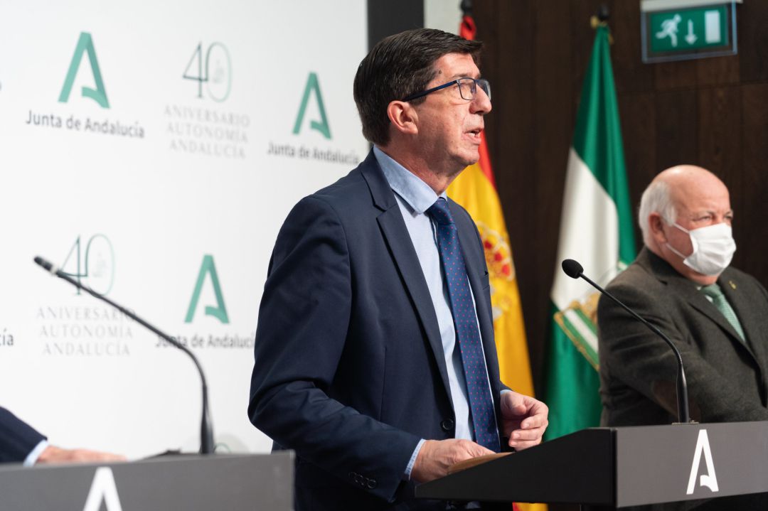 El vicepresidente de la Junta y consejero de Turismo, Regeneración, Justicia y Administración Local, Juan Marín, en una foto de archivo. El vicepresidente de la Junta y consejero de Turismo, Regeneración, Justicia y Administración Local, Juan Marín, en una foto de archivo.