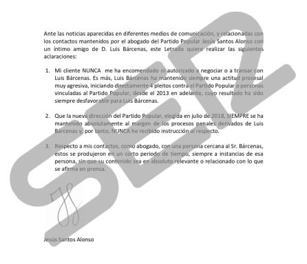 El documento íntegro del abogado del PP El documento íntegro del abogado del PP