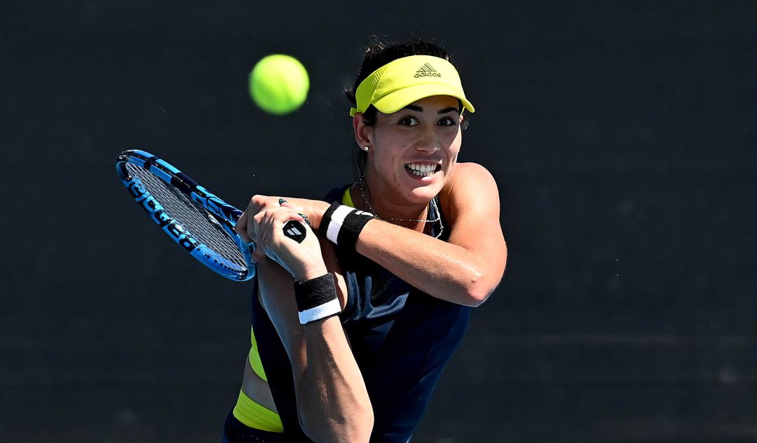 Garbiñe Muguruza, durante su encuentro ante la rusa Samsonova. Garbiñe Muguruza, durante su encuentro ante la rusa Samsonova.