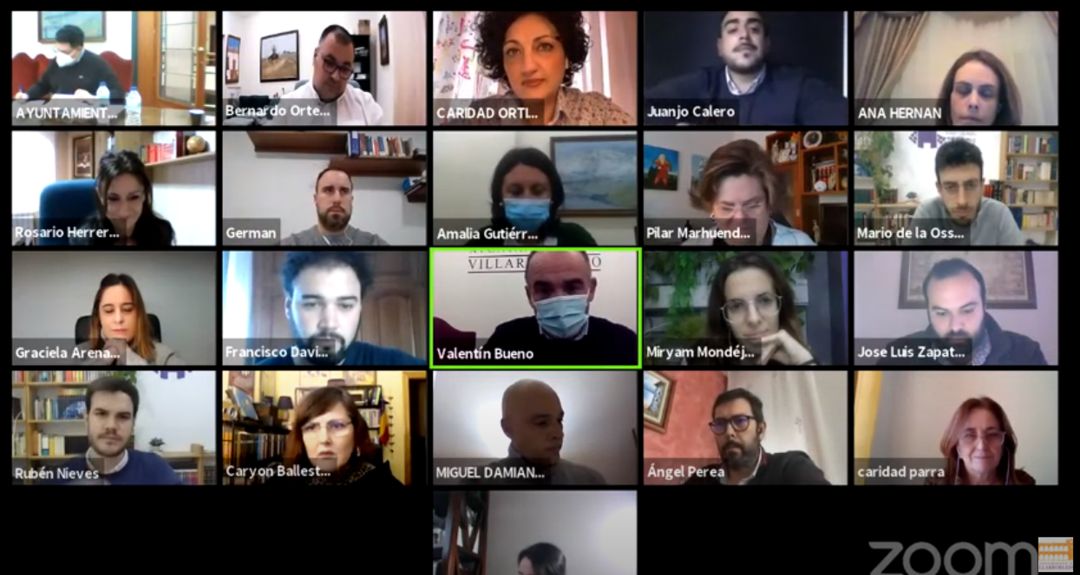 Imagen del último pleno telemático celebrado el 9 de febrero Imagen del último pleno telemático celebrado el 9 de febrero