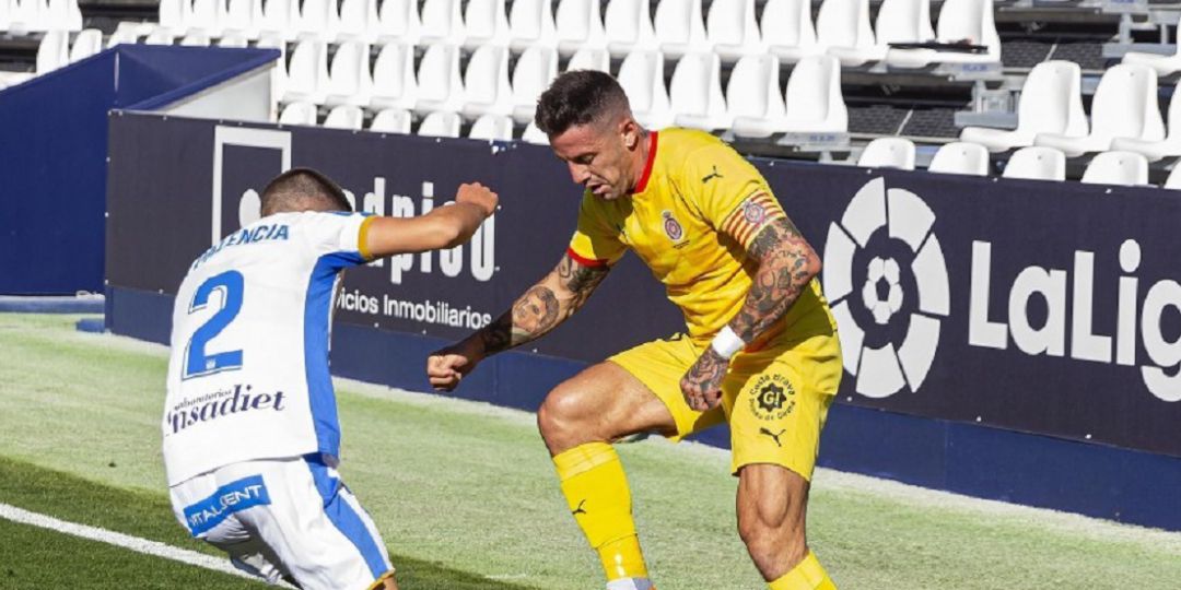 Aday en una acció contra el Leganés. Aday en una acció contra el Leganés.
