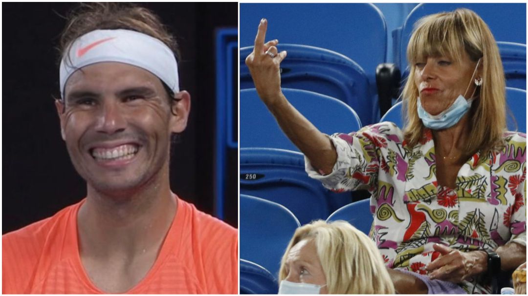 La aficionada, en el momento de la peineta a Rafa Nadal La aficionada, en el momento de la peineta a Rafa Nadal