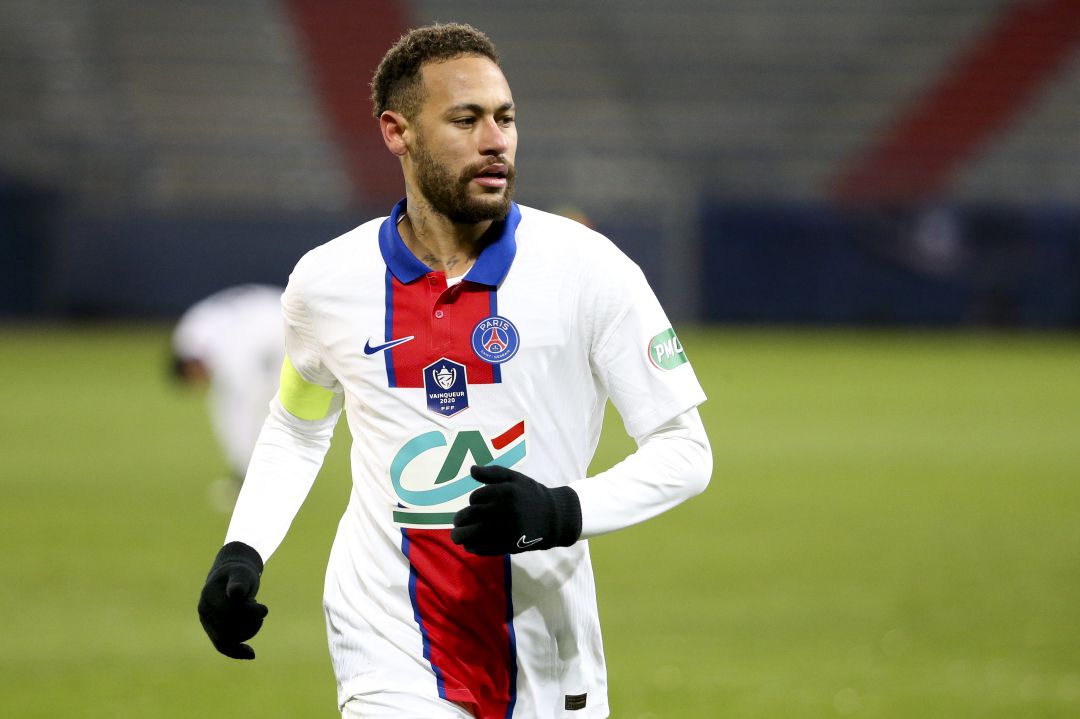 Neymar, durante el partido contra el SM Caen. Neymar, durante el partido contra el SM Caen.