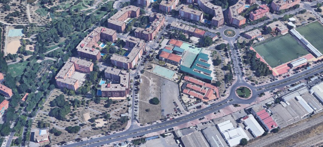 Vista área de la parcela de Torrejón de Ardoz donde se va a construir el Colegio de Educación Especial. Vista área de la parcela de Torrejón de Ardoz donde se va a construir el Colegio de Educación Especial.
