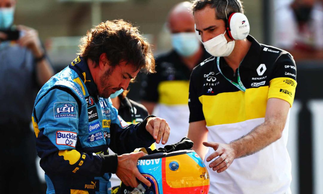 Fernando Alonso, en los test que hizo hace unos meses con el antiguo Renault. Fernando Alonso, en los test que hizo hace unos meses con el antiguo Renault.