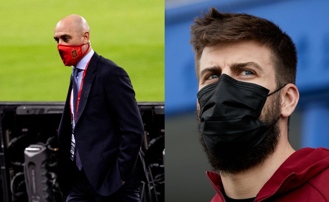 Luis Rubiales y Gerard Piqué. Luis Rubiales y Gerard Piqué.