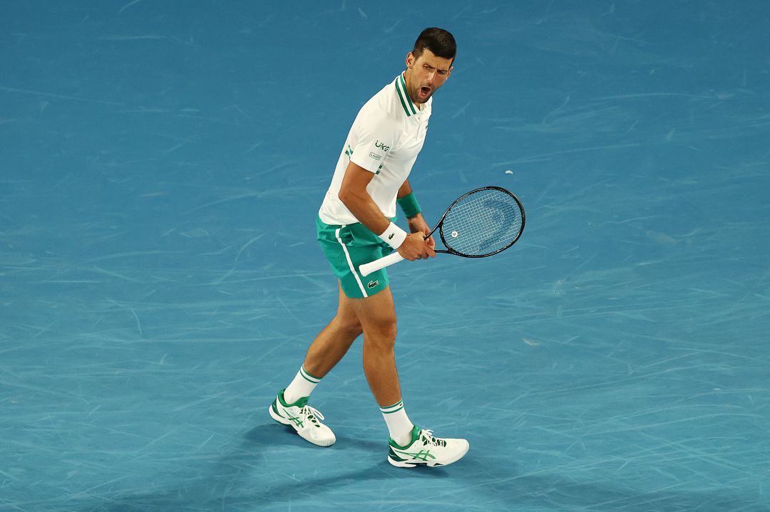 Djokovic, en un momento del partido Djokovic, en un momento del partido
