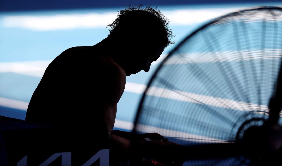 Rafa Nadal, en su partido ante Fognini. Rafa Nadal, en su partido ante Fognini.