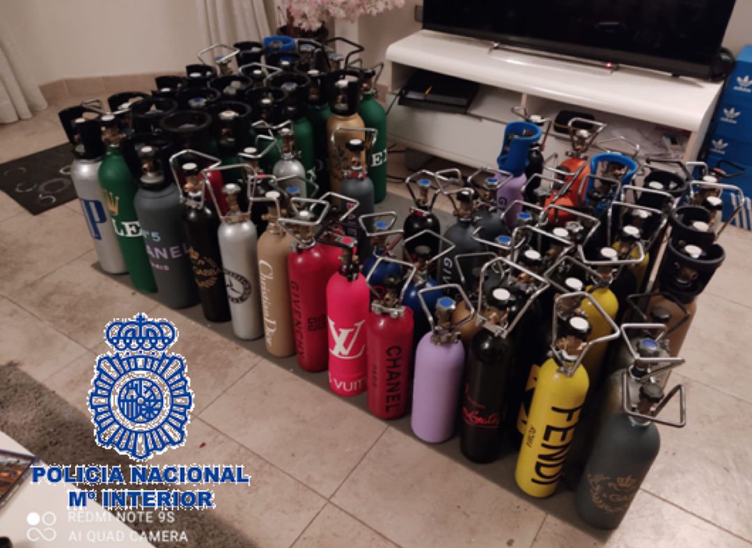 Parte del material incautado en Málaga Parte del material incautado en Málaga